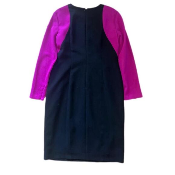 Anne Klein Women's Black and Magenta Long sleeve Dress - Picture 2 of 2
